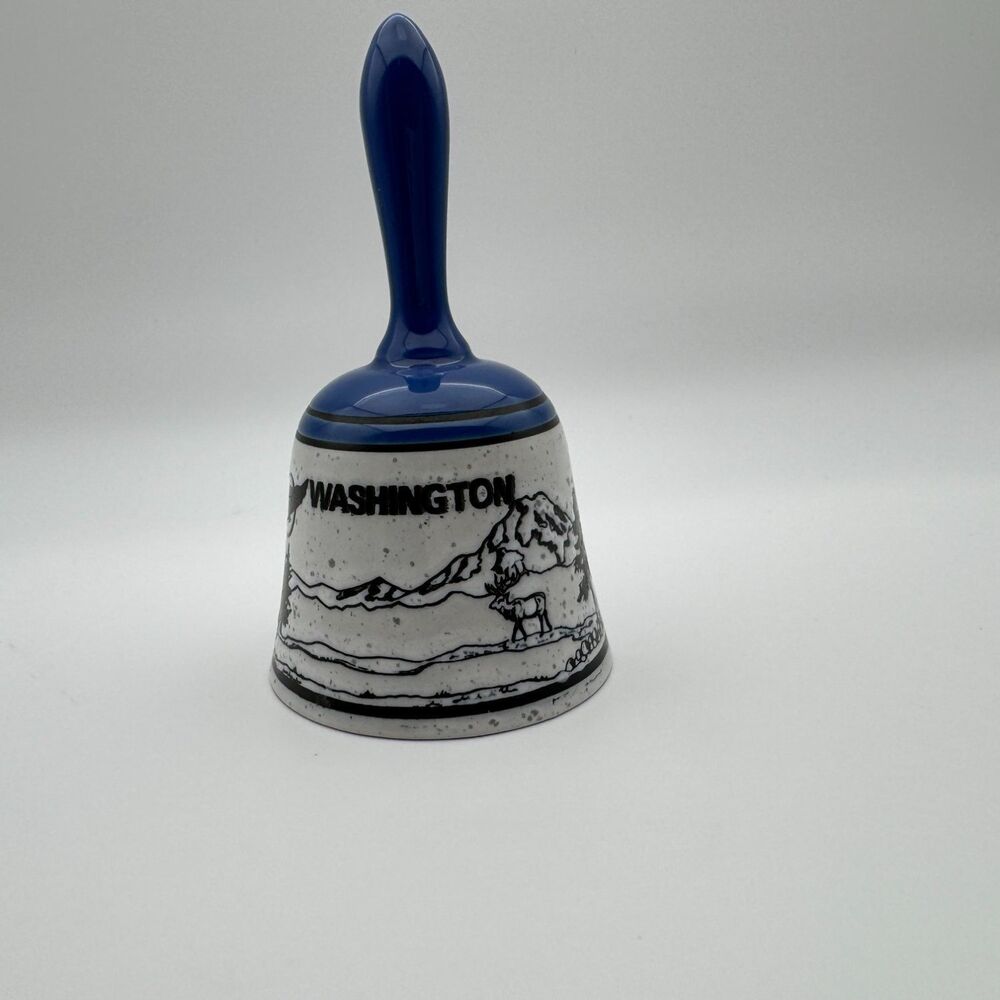 Vintage Washington State Souvenir Bell Smith Western Ceramic Elk Eagle Japan